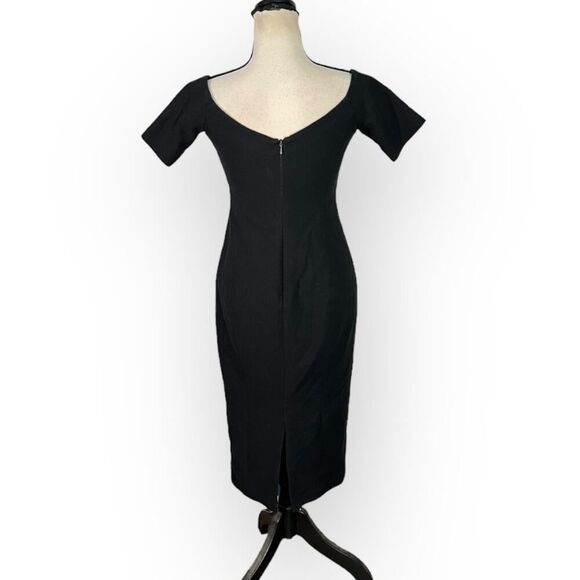 Cinq à Sept Birch Dress Women's 8 Black Sweetheart Midi Sheath Off Shoulder RTR - Picture 5 of 9
